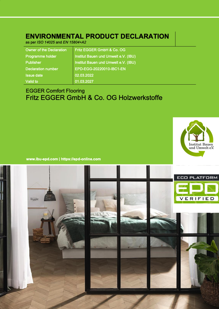 Egger Pro Comfort EPD-sertifikaatti