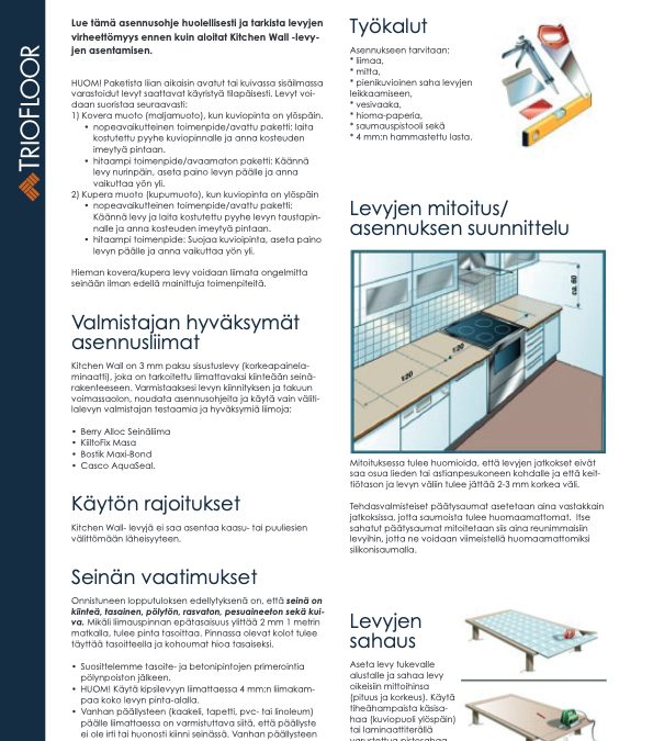 Kitchen Wall -asennusohje